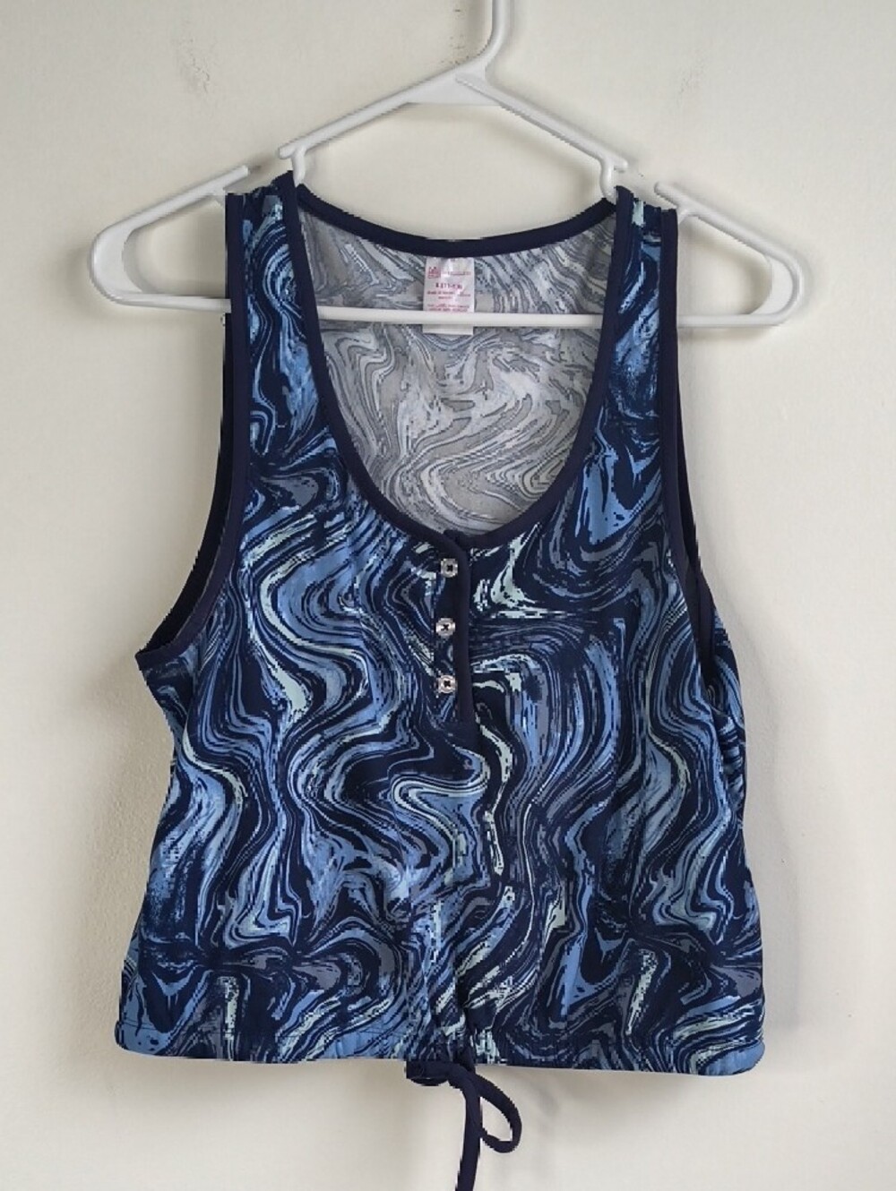 Blue Swirl Lounge set with Deep V Neck - Picture 2 of 7